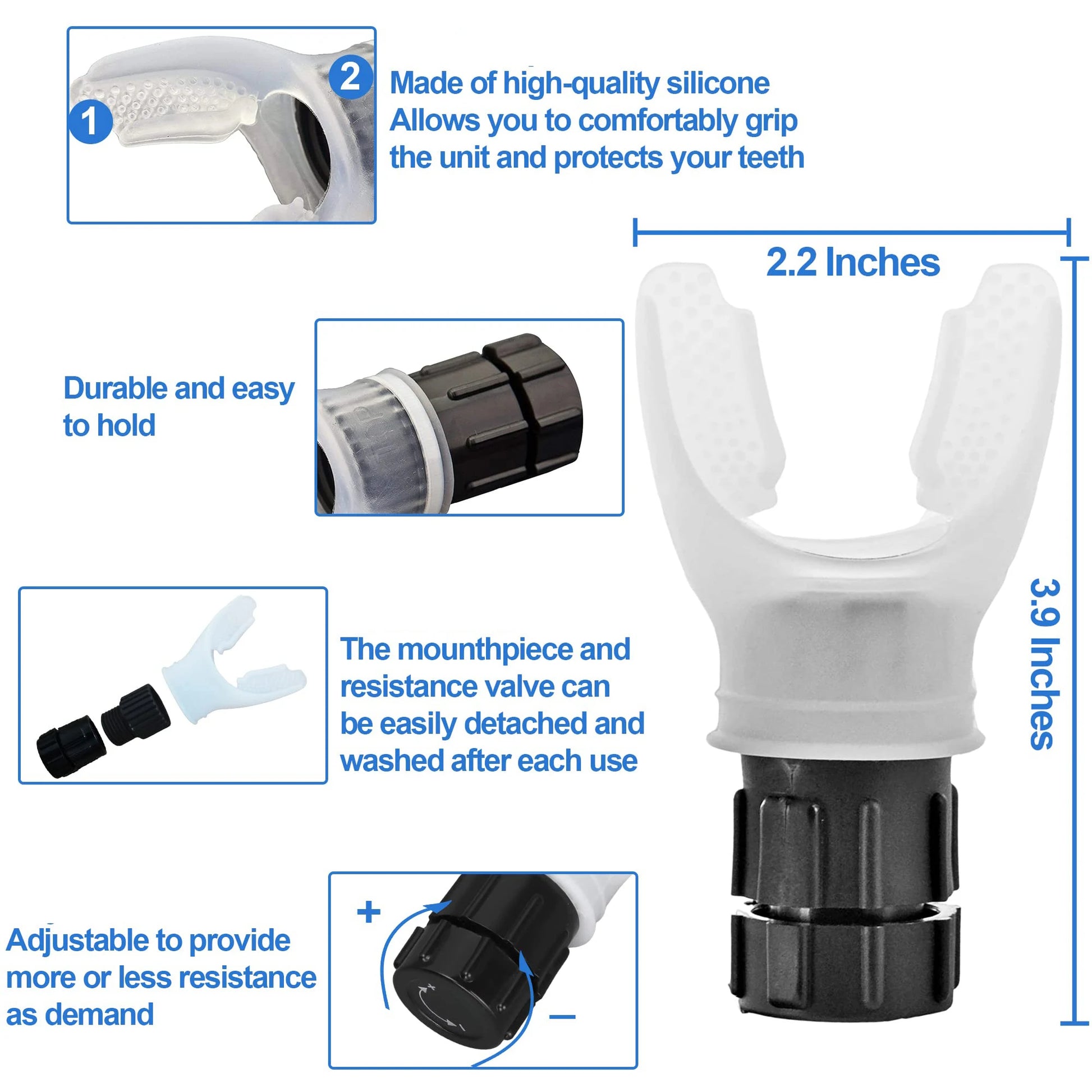 Maximize Your Lung Capacity with the Breathing Trainer Lung Flexer - Adjustable Fitness Exerciser for Deep Breathing!