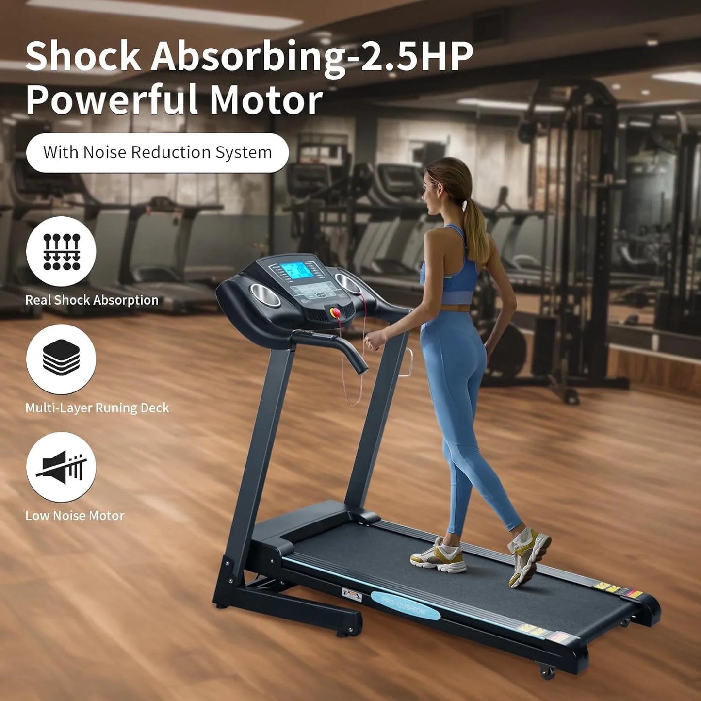 Auto Incline Folding Treadmill - 12 Levels, 2.5 HP, 15 Preset Programs, 8.5 MPH for Home Fitness