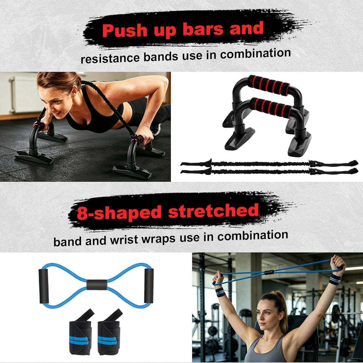 10-In-1 Ab Roller Wheel Kit with Resistance Bands, Knee Mat, Jump Rope and Push-Up Bars
