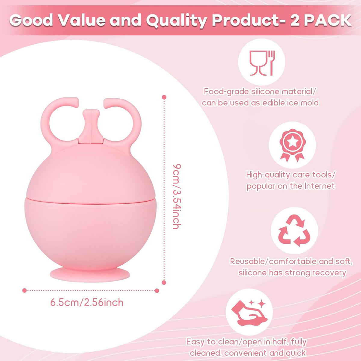 Face Ice Roller, 2-Pack, for Face, Neck and Body