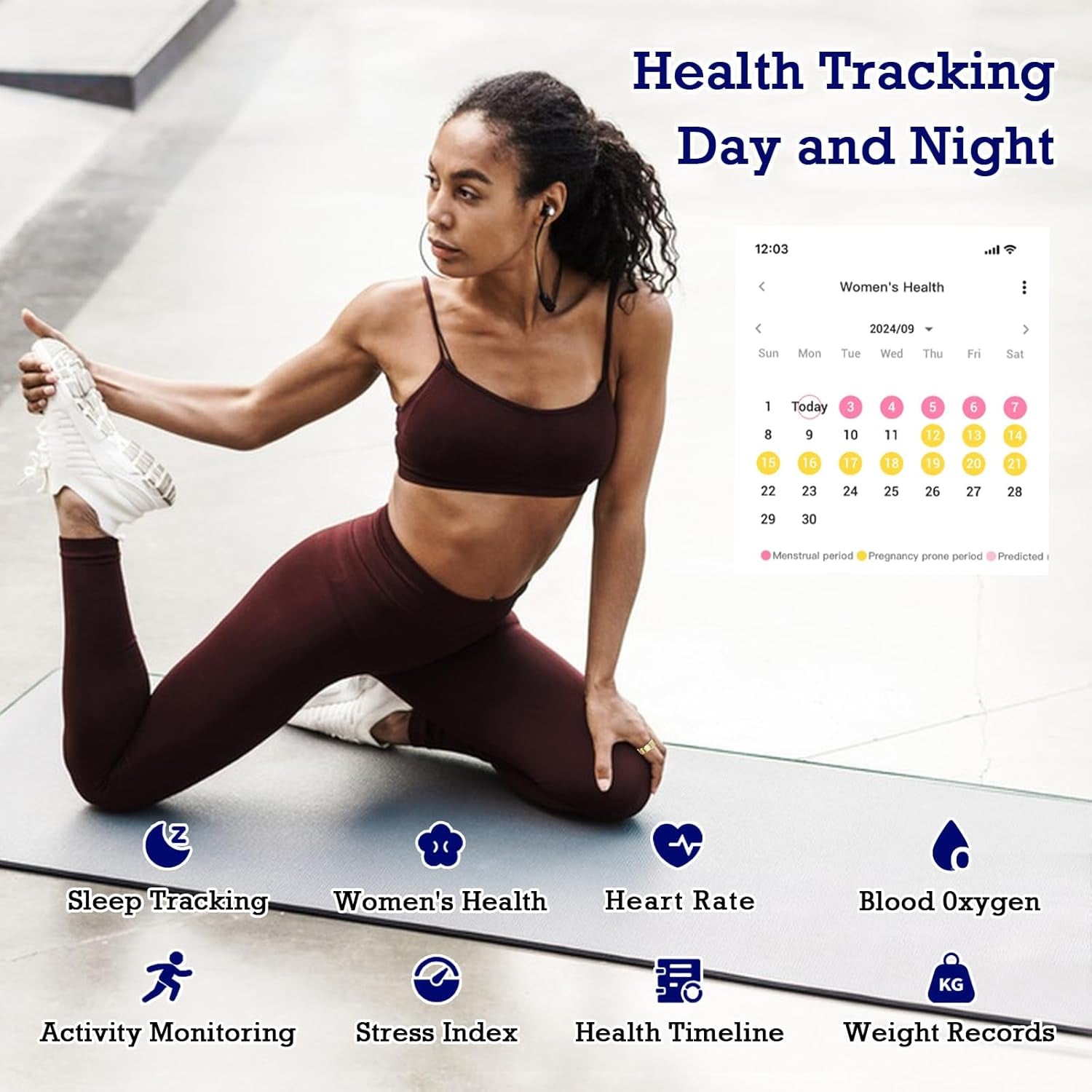 Light Gold Smart Ring Health Tracker - Waterproof Fitness Ring with Sleep & Heart Rate Monitoring, Air Gestures, 7-Day Battery for iOS & Android (#12)
