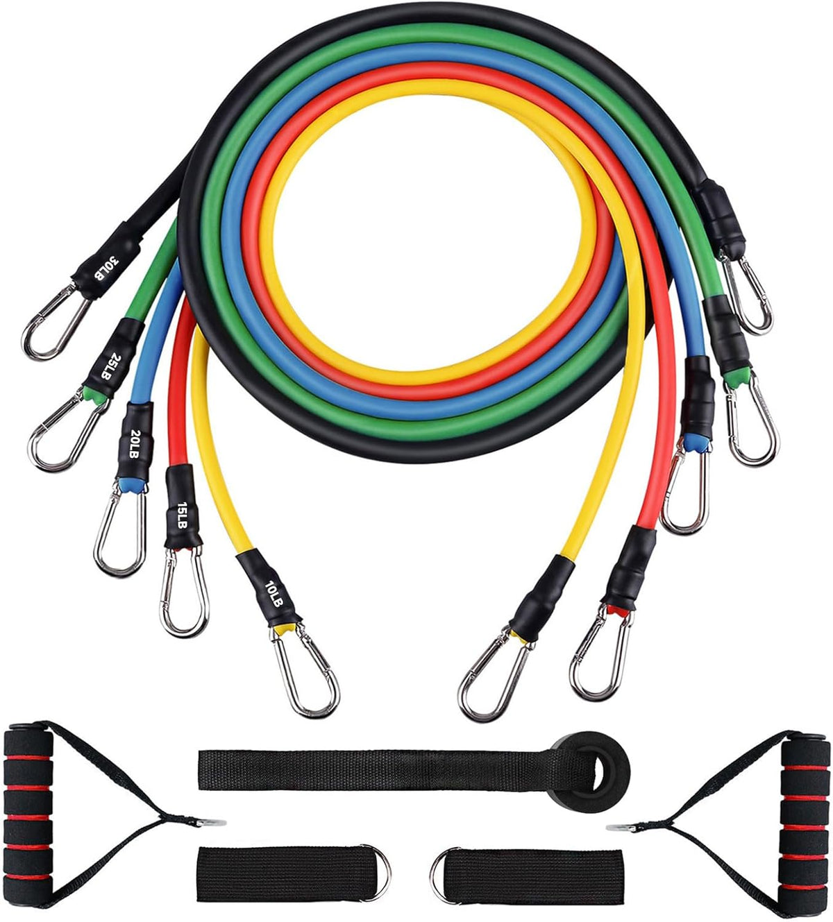 Resistance Bands Set with Handles, 5 Resistance Levels