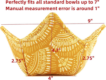 Cotton Microwave Bowl Cozy, Heat-Safe Soup Bowl Holder