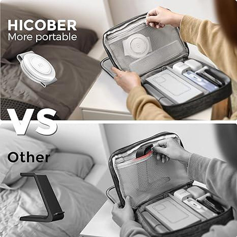 Ultimate 3-In-1 Hicober Wireless Charging Station - Magnetic Portable Charger Dock for iPhone 15/Pro/Max/Plus, iPhone 14/13/12, Apple Watch Series 9/Ultra, and AirPods - Perfect Travel Companion and Holiday Gift!