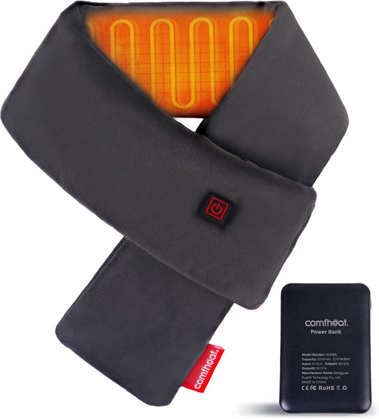 Cordless Heated Neck Wrap with 5000Mah Battery, Rechargeable Heated Scarf