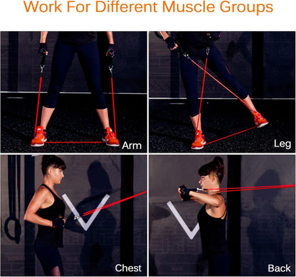 Resistance Bands Set with Handles, 5 Resistance Levels