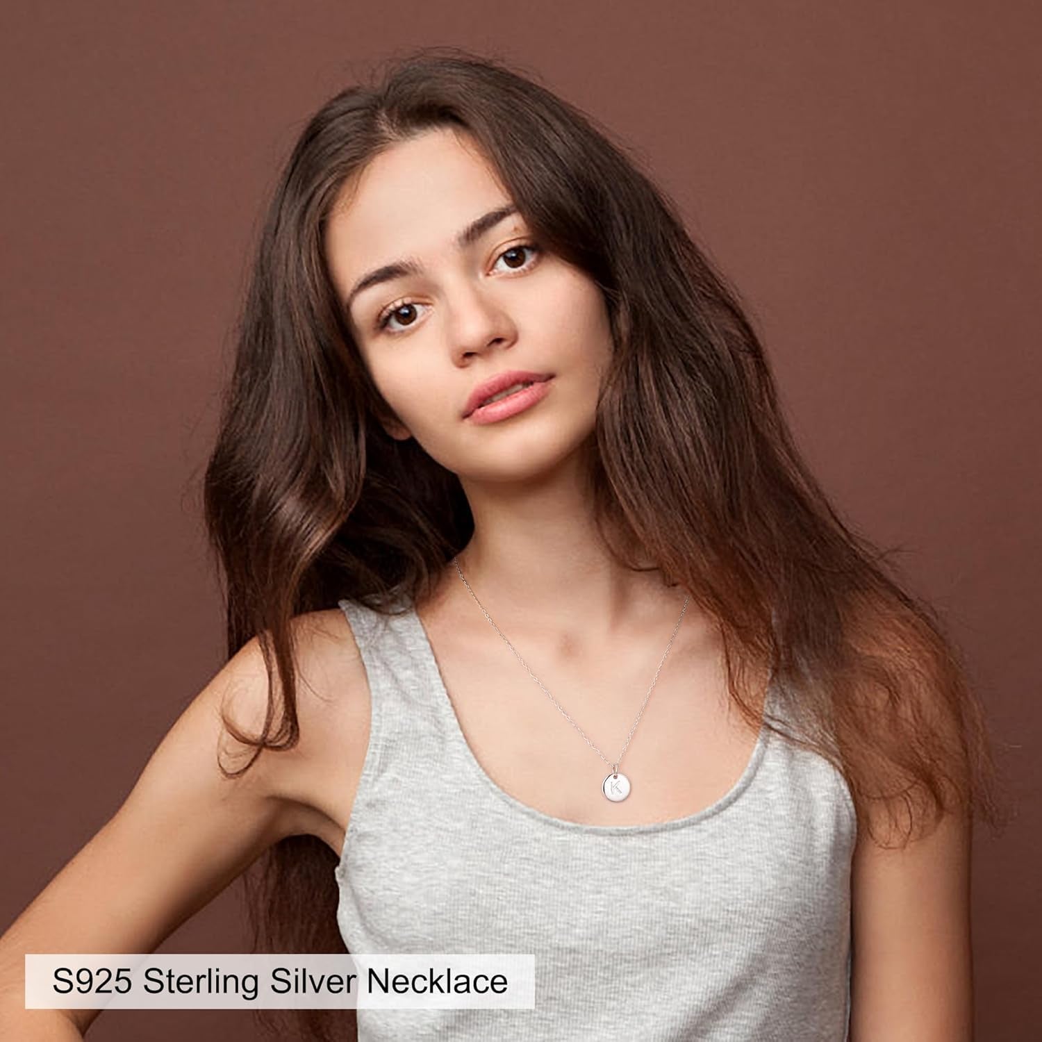 Personalized Disc Initial Necklace - 14K Gold Filled/Rose Gold/S925 Sterling Silver Jewelry Gift for Girls & Women