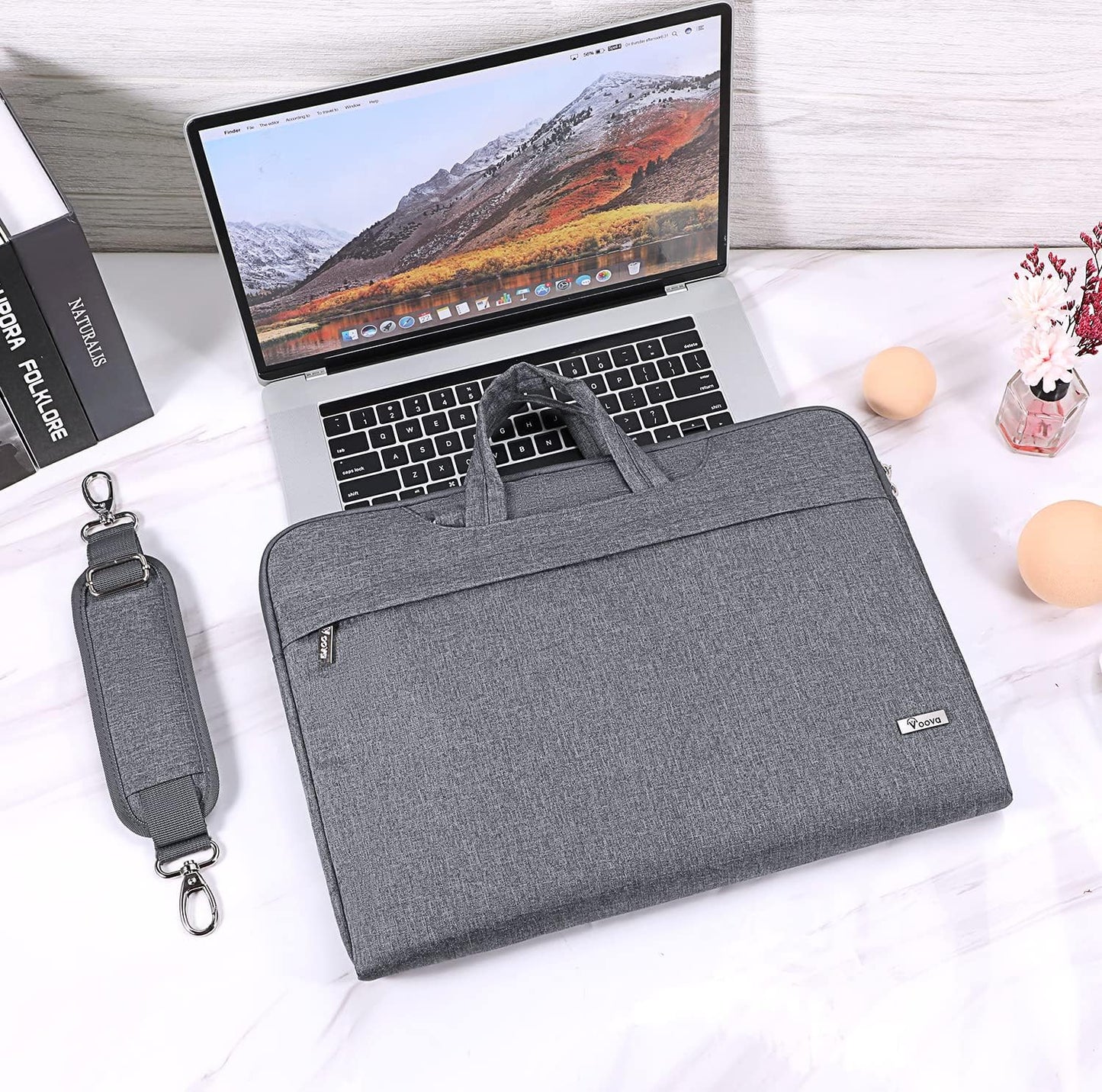 Water-Resistant Laptop Sleeve Bag with Shoulder Strap and Carry Handle