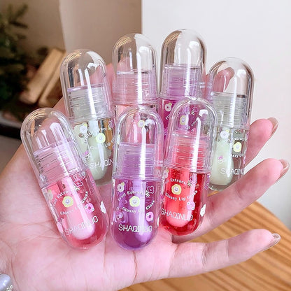 Tinted Fruit-Flavored Lip Oil Set, 4-Pack, High-Shine Moisturizing