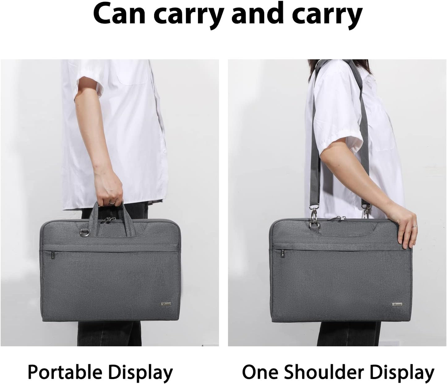 Water-Resistant Laptop Sleeve Bag with Shoulder Strap and Carry Handle