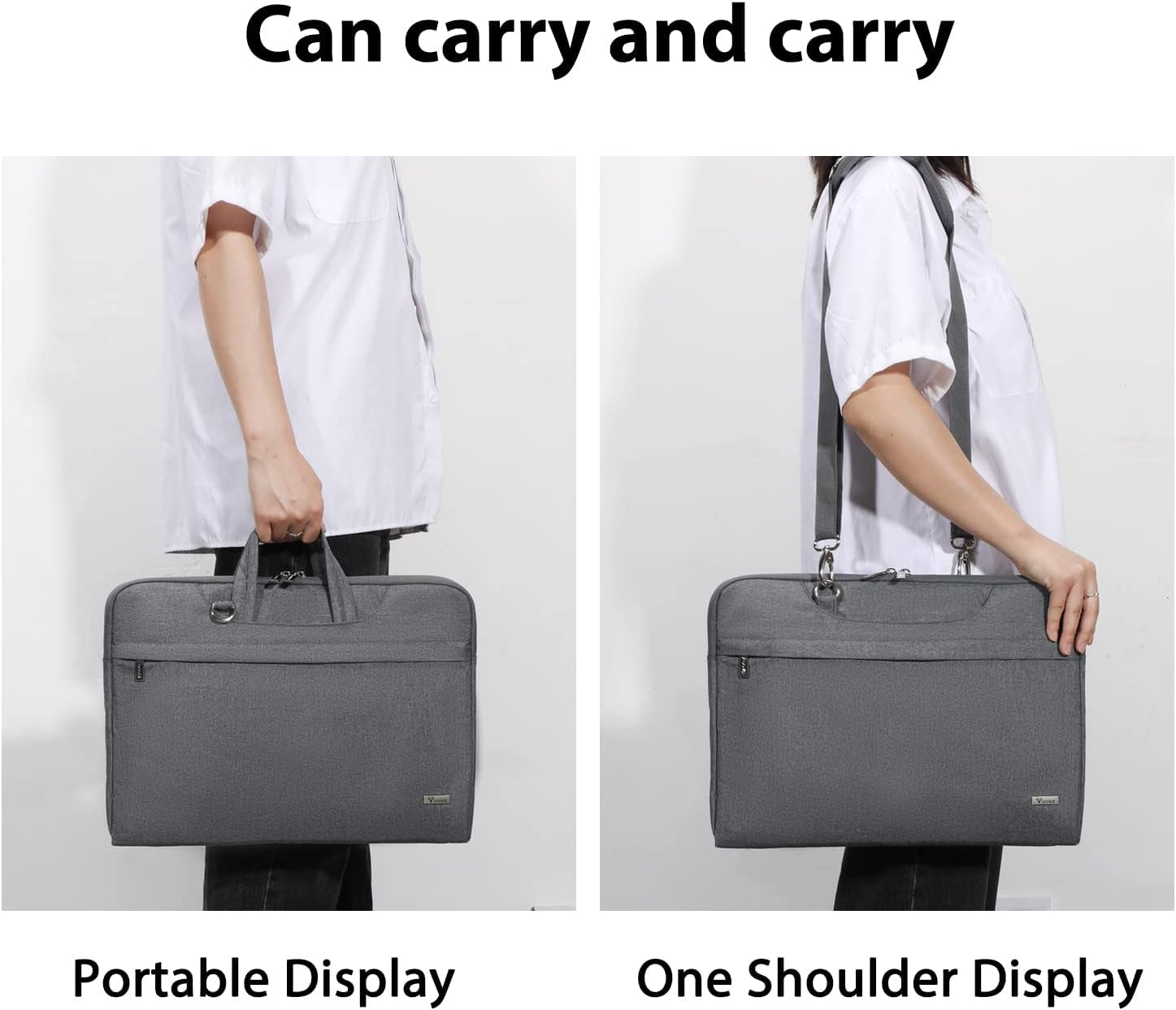 Water-Resistant Laptop Sleeve Bag with Shoulder Strap and Carry Handle