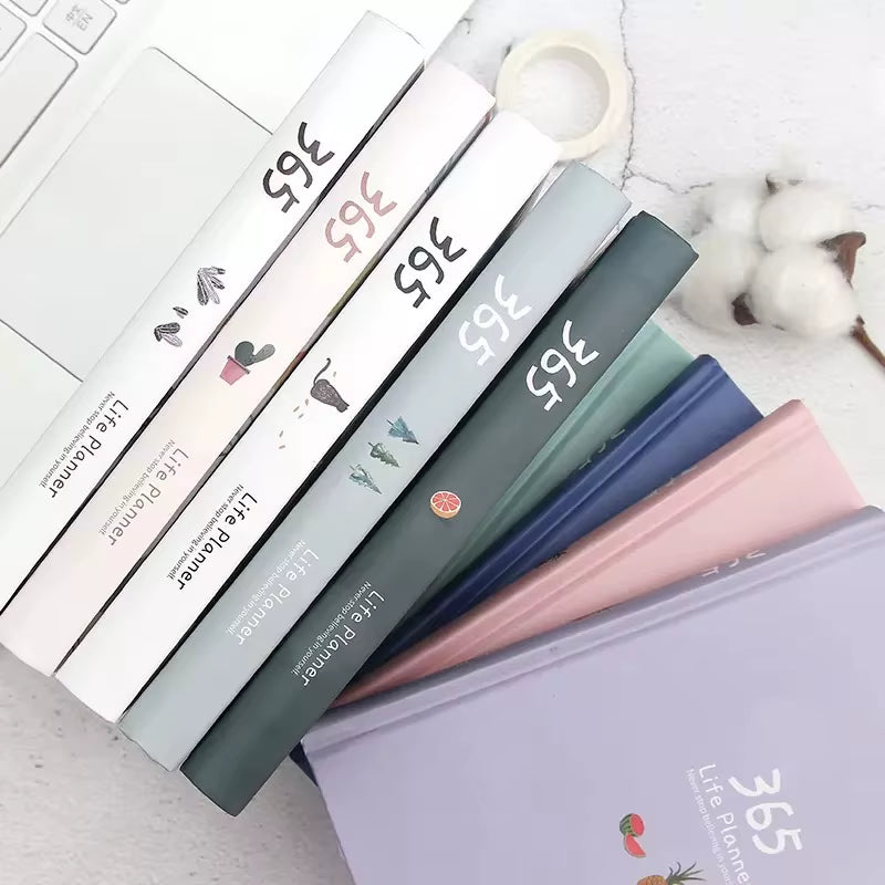 Cute Solid Color Magnetic Buckle Weekly Planner 2025 - A6 Diary & Journal for School Supplies
