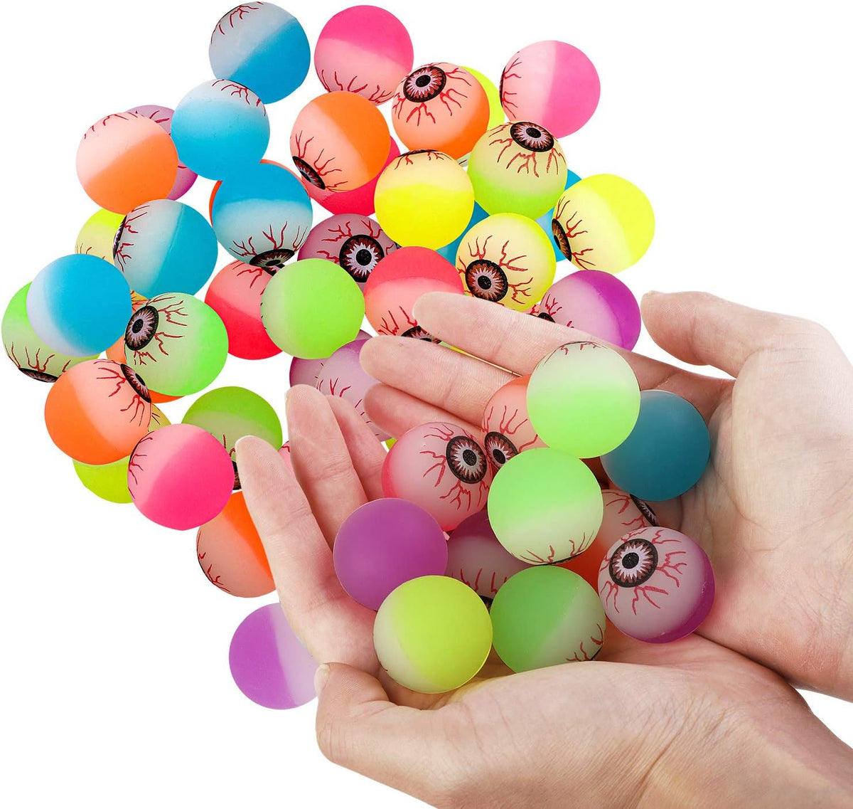 24-Pack Glow-In-The-Dark Bouncing Eyeball Balls for Halloween