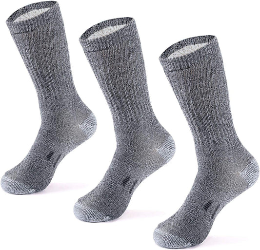 Ultimate Comfort Merino Wool Hiking Socks – 3 Pairs Midweight Cushioned for Men and Women – Warm & Breathable