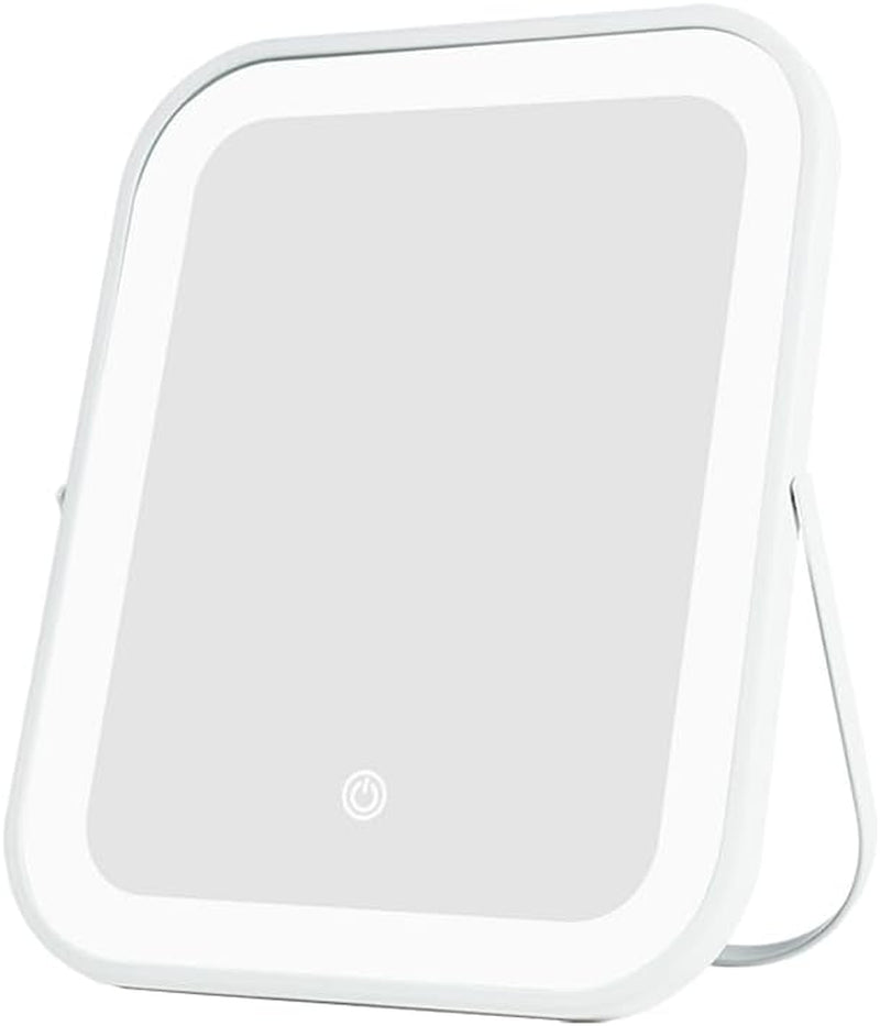 Rechargeable Lighted Makeup Mirror, 10 X 8 In, 3-Color Touch Lighting