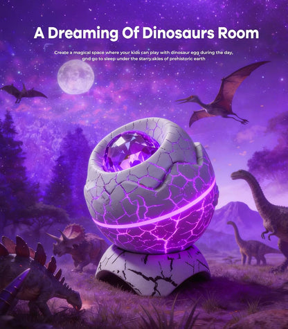 Dinosaur Egg Galaxy Star Projector with Nebula, Timer and Remote