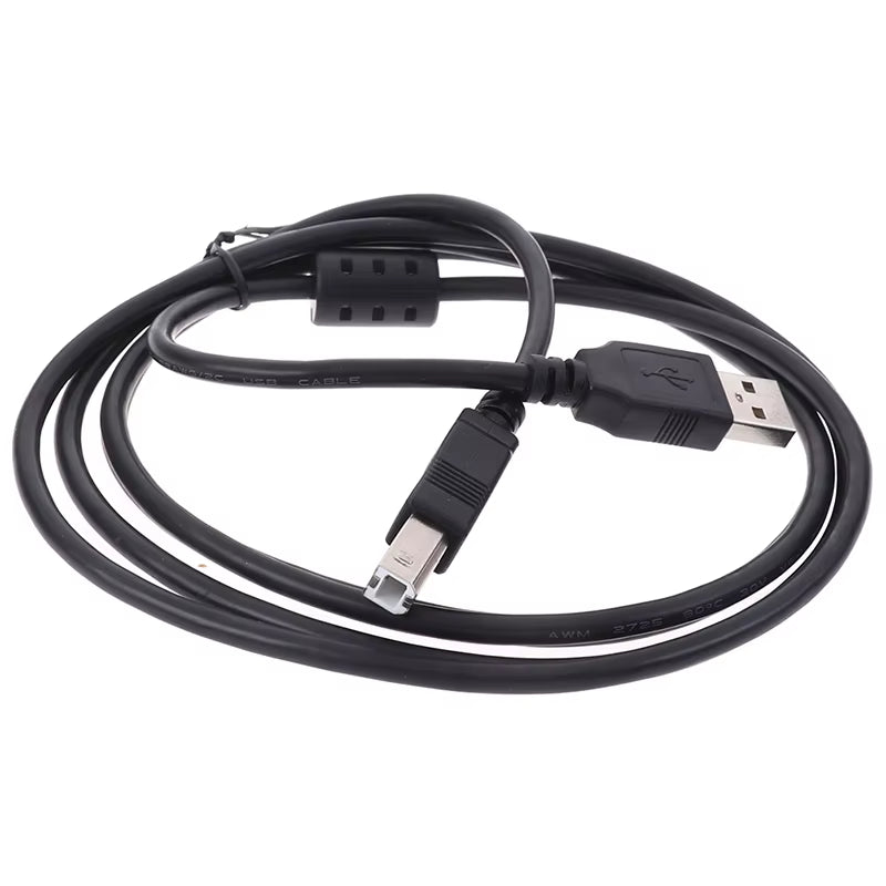 High-Speed USB 2.0 Male to Male Angled Cable for Printers & Scanners - 90 Degree Bend, 0.3M to 1.5M Length Options