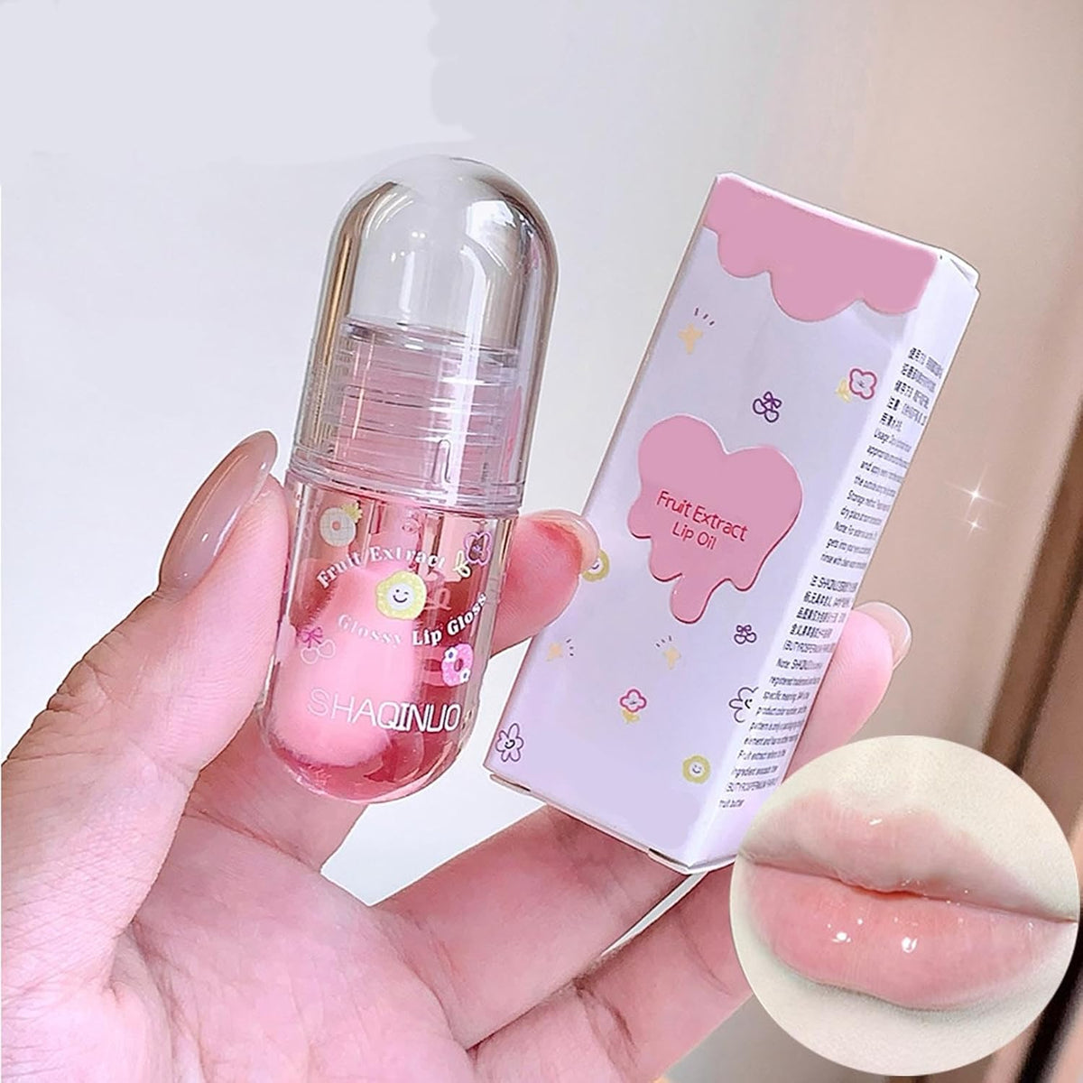 Tinted Fruit-Flavored Lip Oil Set, 4-Pack, High-Shine Moisturizing