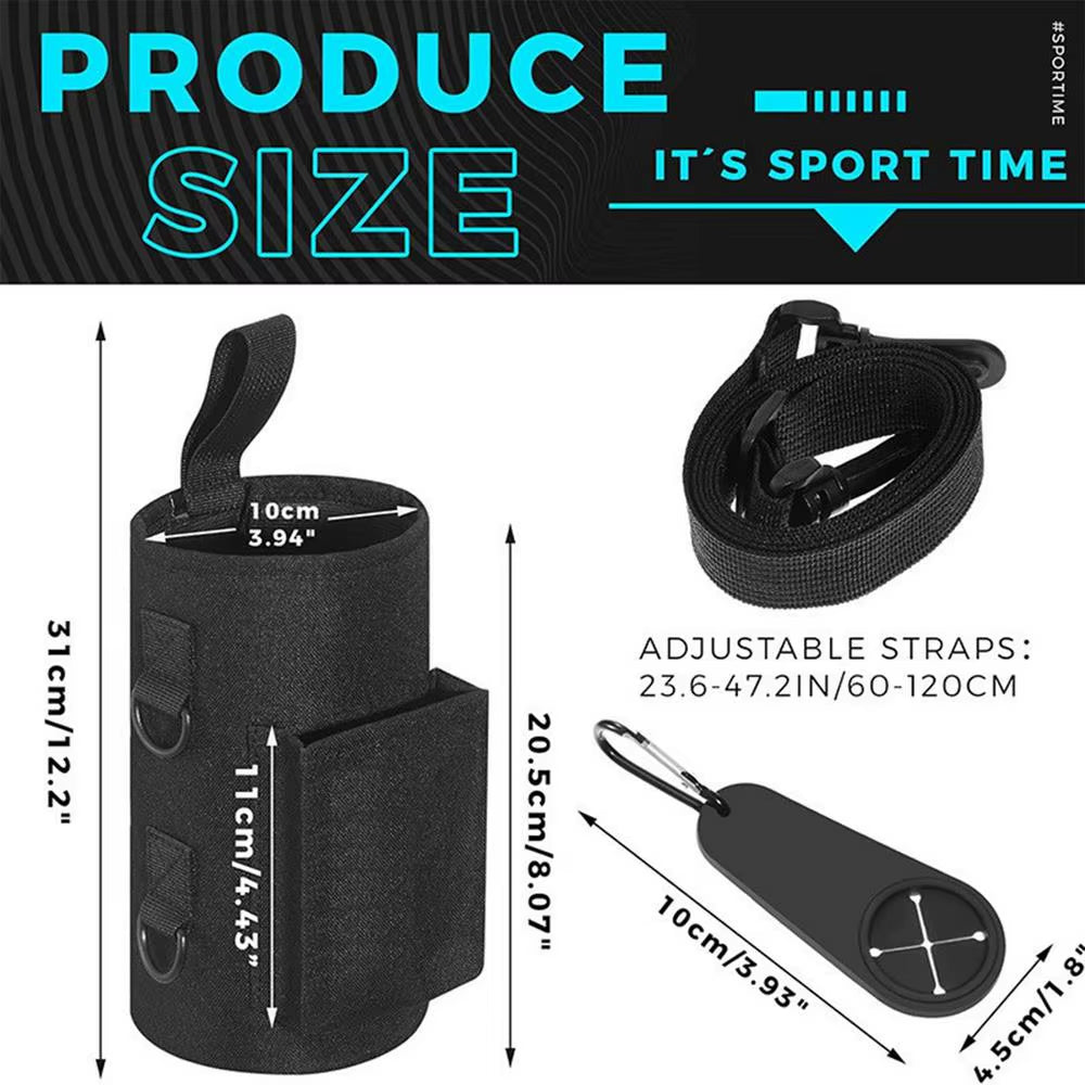 Magnetic Gym Water Bottle Sling Bag - Non-Slip Portable Carrier for Fitness Accessories