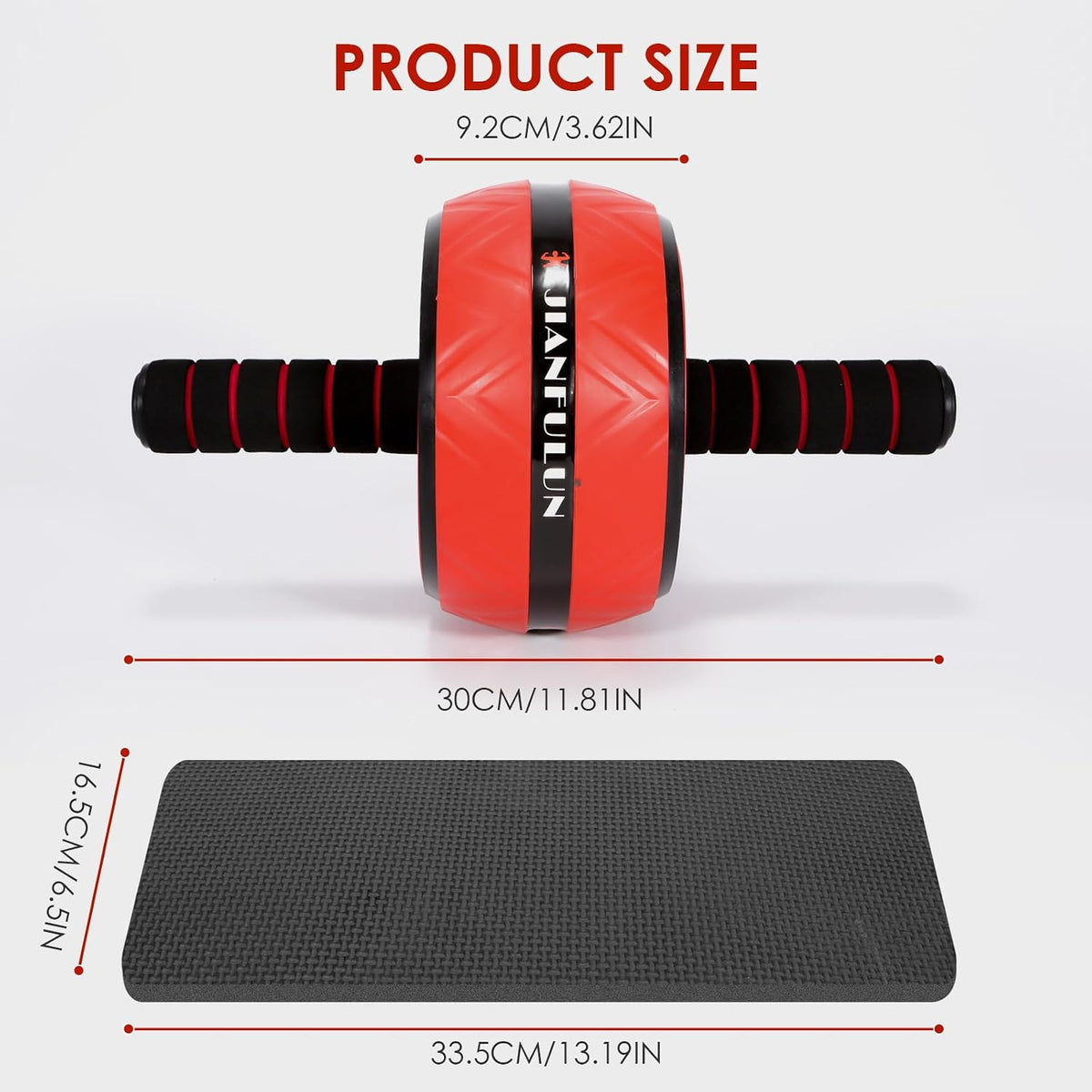 Ab Roller Wheel with Knee Pad and 2 Grip Strength Trainers