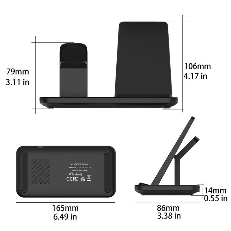 Ultimate 3-in-1 Wireless Charging Station for iPhone, Apple Watch, and AirPods - Compatible with iPhone 16, 15, 14, 13, 12, 11, X Pro Max & AirPods Pro 4 3