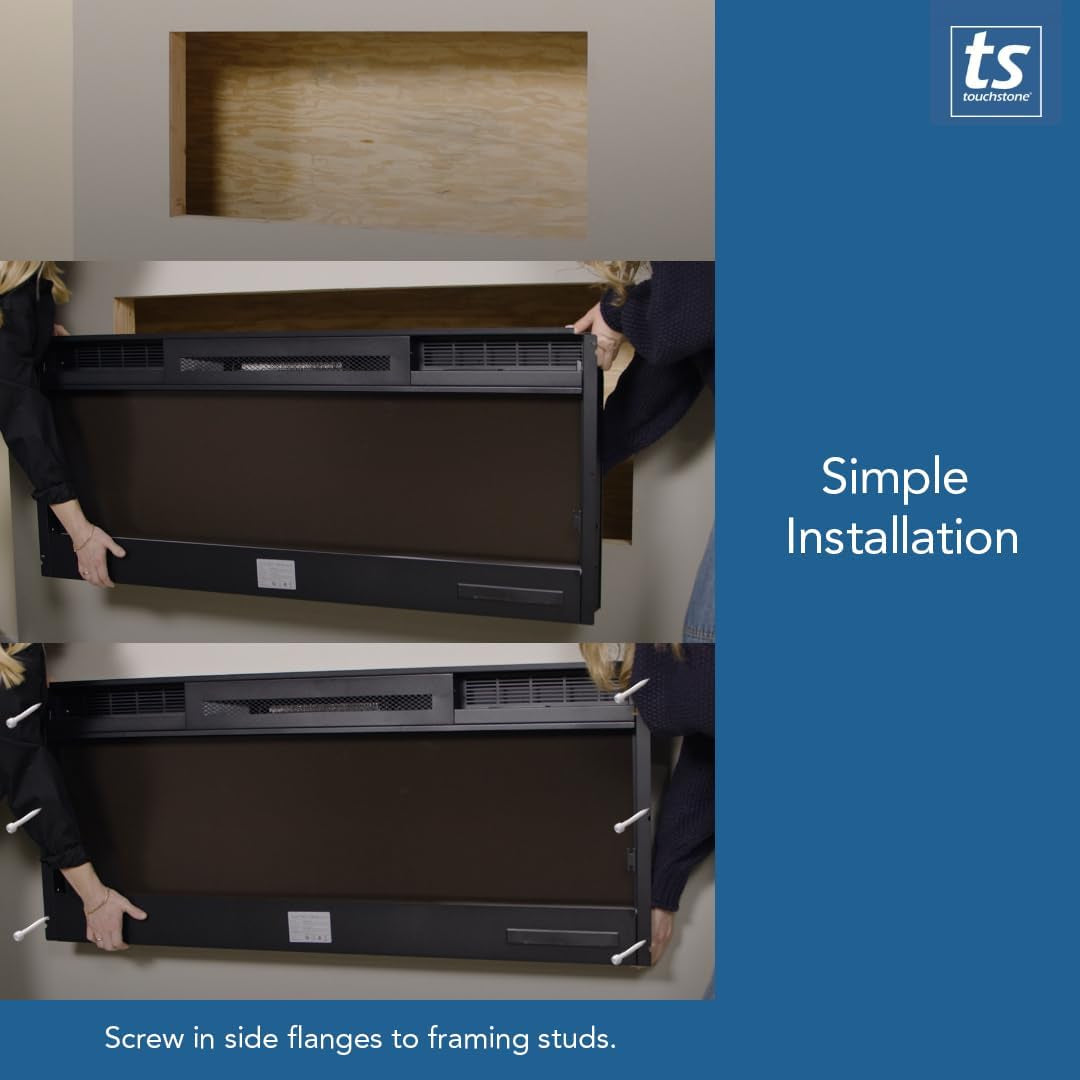 Transform Your Space with the Smart Electric Fireplace - 36" In-Wall Recessed Design, 30 Ember & Flame Colors, 1,500W Heater, Alexa/WiFi Enabled, Log & Crystal Options