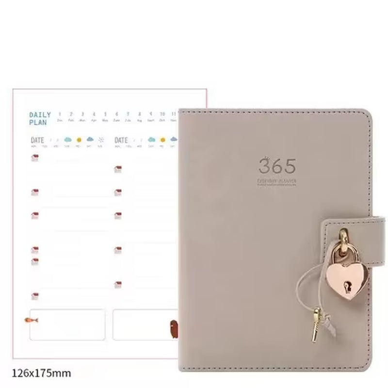 Cute Solid Color Magnetic Buckle Weekly Planner 2025 - A6 Diary & Journal for School Supplies