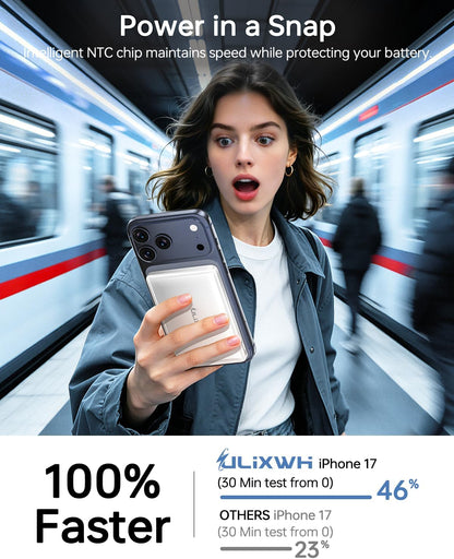 Ultra-Slim 5000Mah Magnetic Wireless Power Bank for Iphone