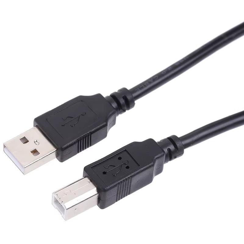High-Speed USB 2.0 Male to Male Angled Cable for Printers & Scanners - 90 Degree Bend, 0.3M to 1.5M Length Options