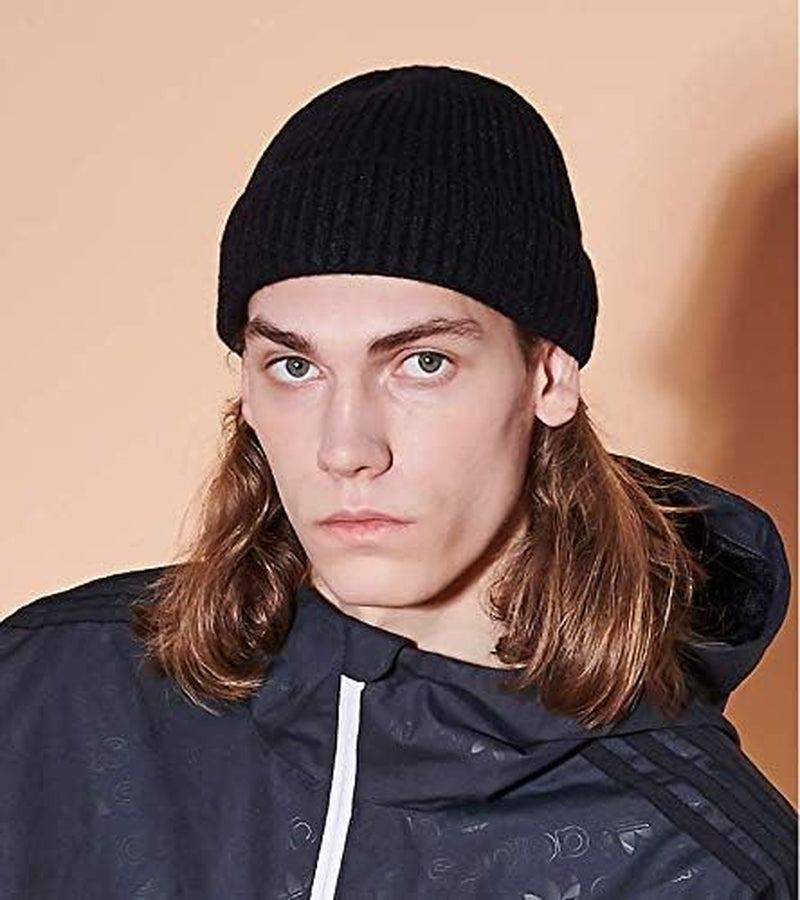 Cuffed Knit Fisherman Beanie, Wool Blend Winter Hat