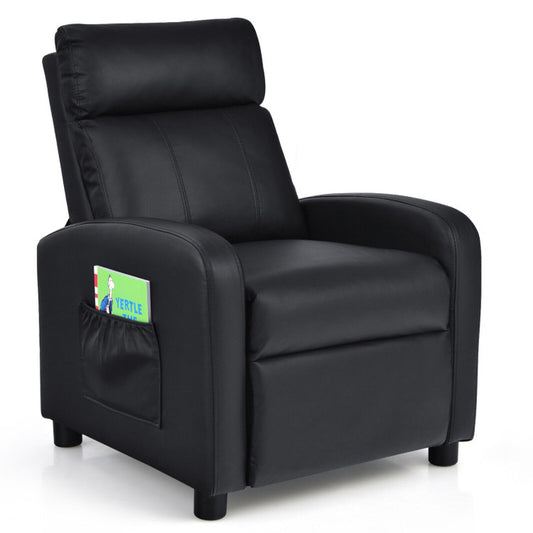 Ergonomic PU Leather Kids Recliner Sofa - Perfect Lounge Chair for Ages 3-12!