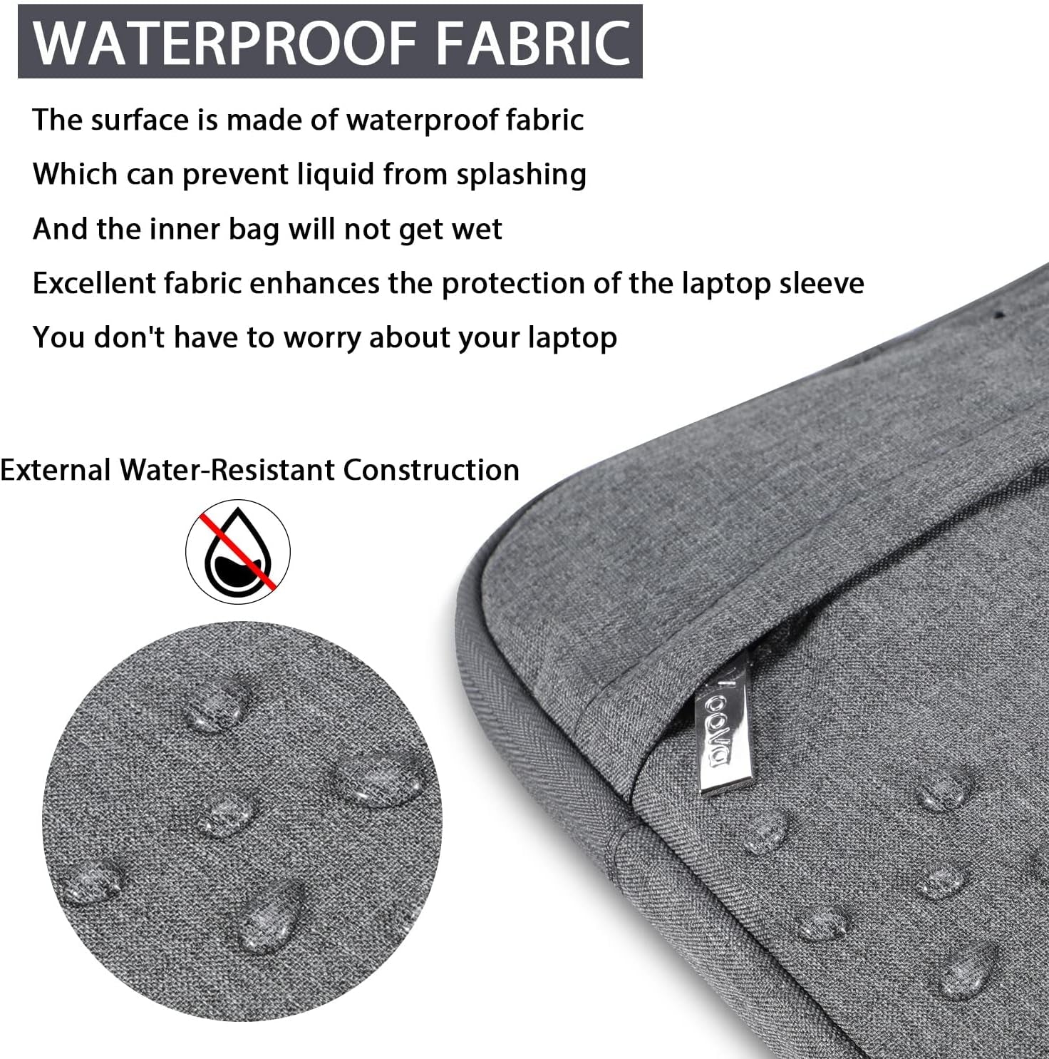Water-Resistant Laptop Sleeve Bag with Shoulder Strap and Carry Handle