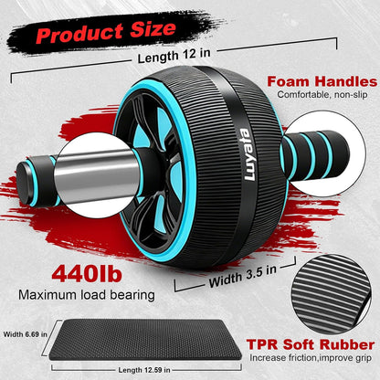 10-In-1 Ab Roller Wheel Kit with Resistance Bands, Knee Mat, Jump Rope and Push-Up Bars