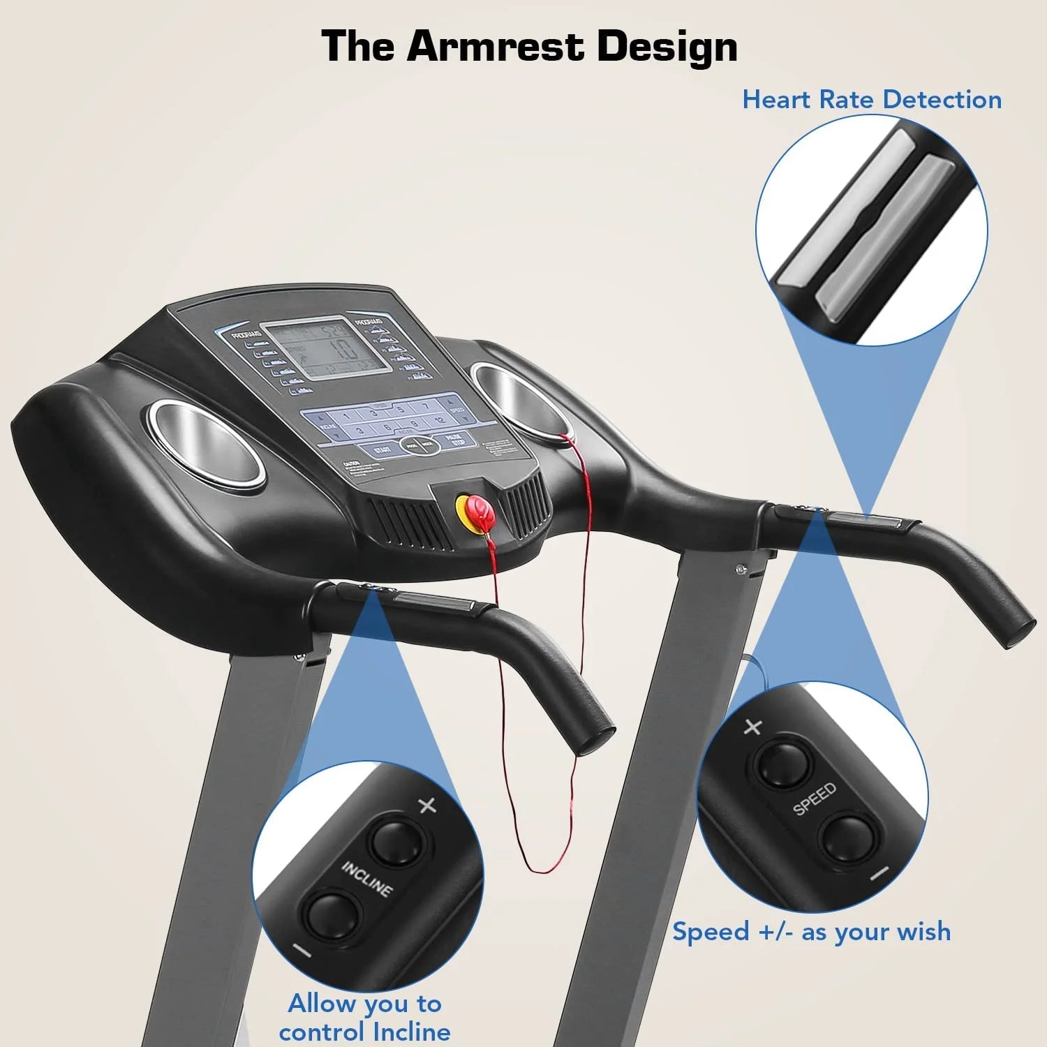 Auto Incline Folding Treadmill - 12 Levels, 2.5 HP, 15 Preset Programs, 8.5 MPH for Home Fitness
