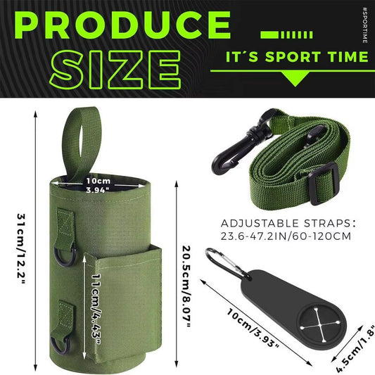 Magnetic Gym Water Bottle Sling Bag - Non-Slip Portable Carrier for Fitness Accessories