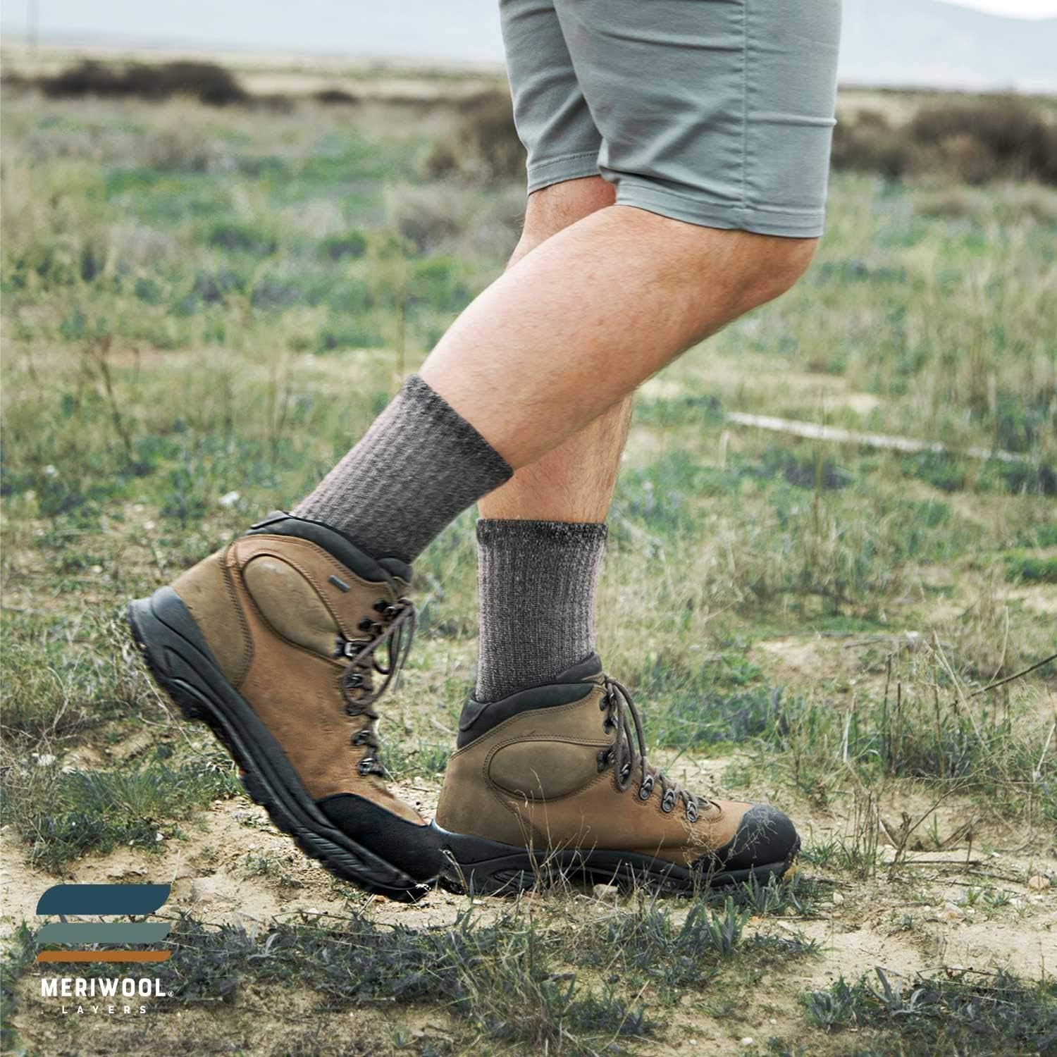 Ultimate Comfort Merino Wool Hiking Socks – 3 Pairs Midweight Cushioned for Men and Women – Warm & Breathable