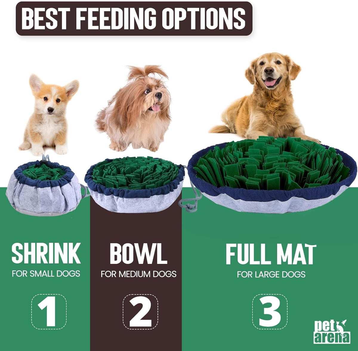 Adjustable Dog Snuffle Mat, Interactive Foraging Puzzle and Slow Feeder