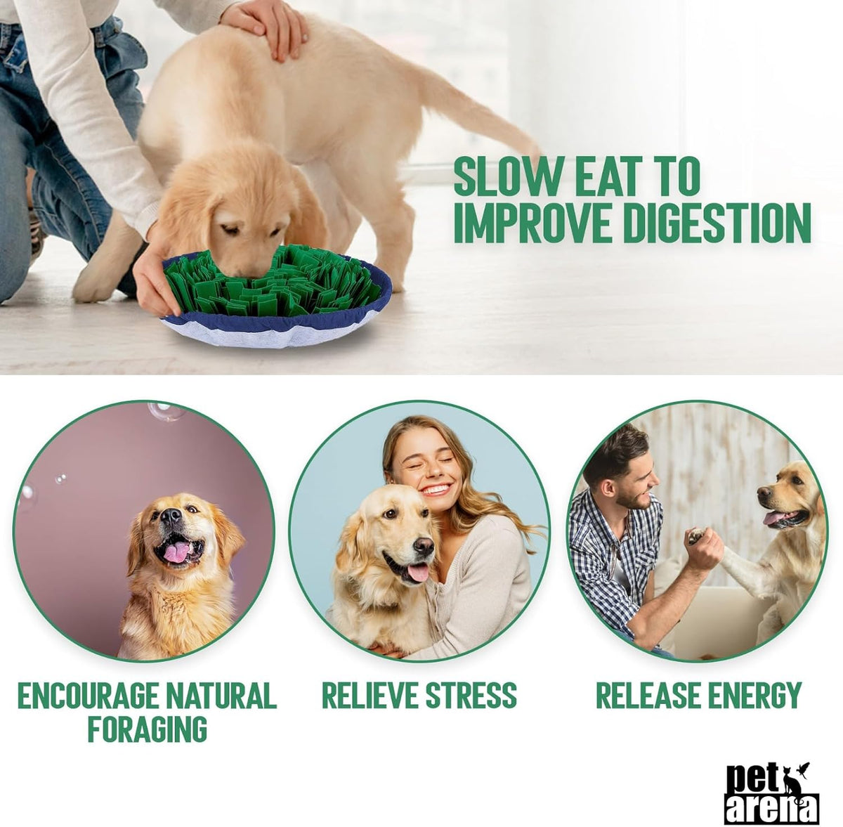 Adjustable Dog Snuffle Mat, Interactive Foraging Puzzle and Slow Feeder