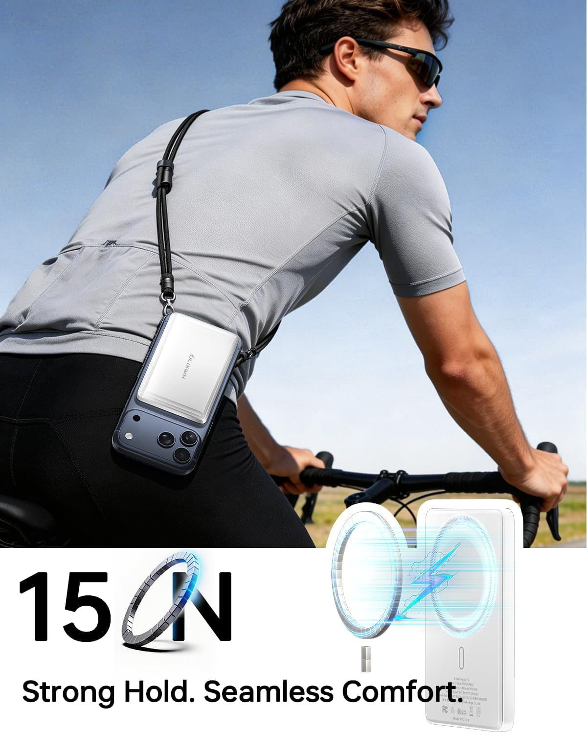 Ultra-Slim 5000Mah Magnetic Wireless Power Bank for Iphone
