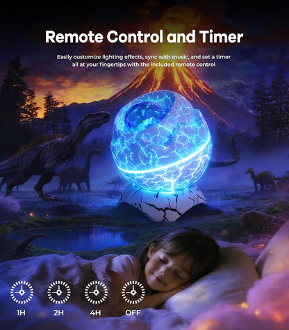 Dinosaur Egg Galaxy Star Projector with Nebula, Timer and Remote