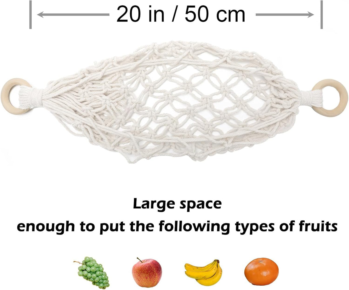 Under-Cabinet Hanging Fruit Hammock with 2 Hooks