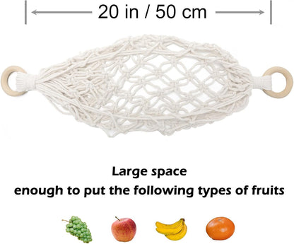 Under-Cabinet Hanging Fruit Hammock with 2 Hooks