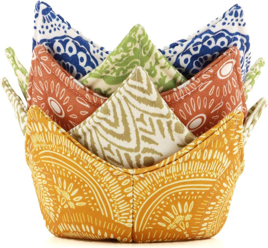 Cotton Microwave Bowl Cozy, Heat-Safe Soup Bowl Holder