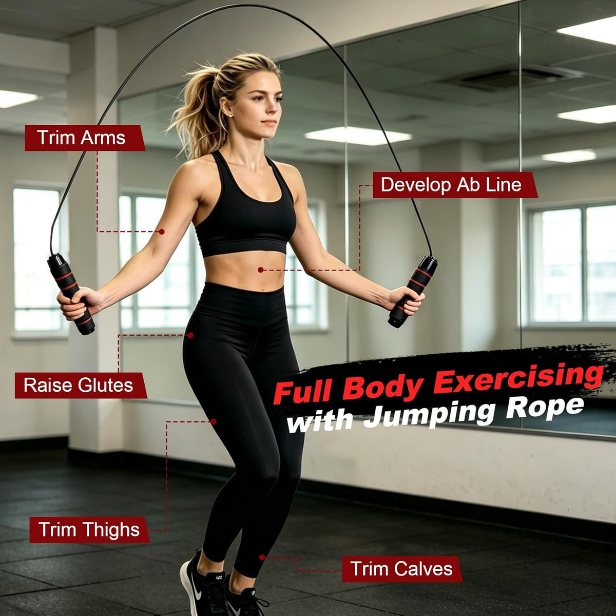 10-In-1 Ab Roller Wheel Kit with Resistance Bands, Knee Mat, Jump Rope and Push-Up Bars