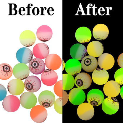 24-Pack Glow-In-The-Dark Bouncing Eyeball Balls for Halloween