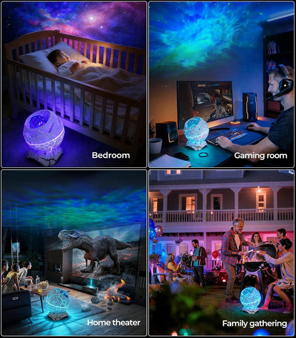 Dinosaur Egg Galaxy Star Projector with Nebula, Timer and Remote