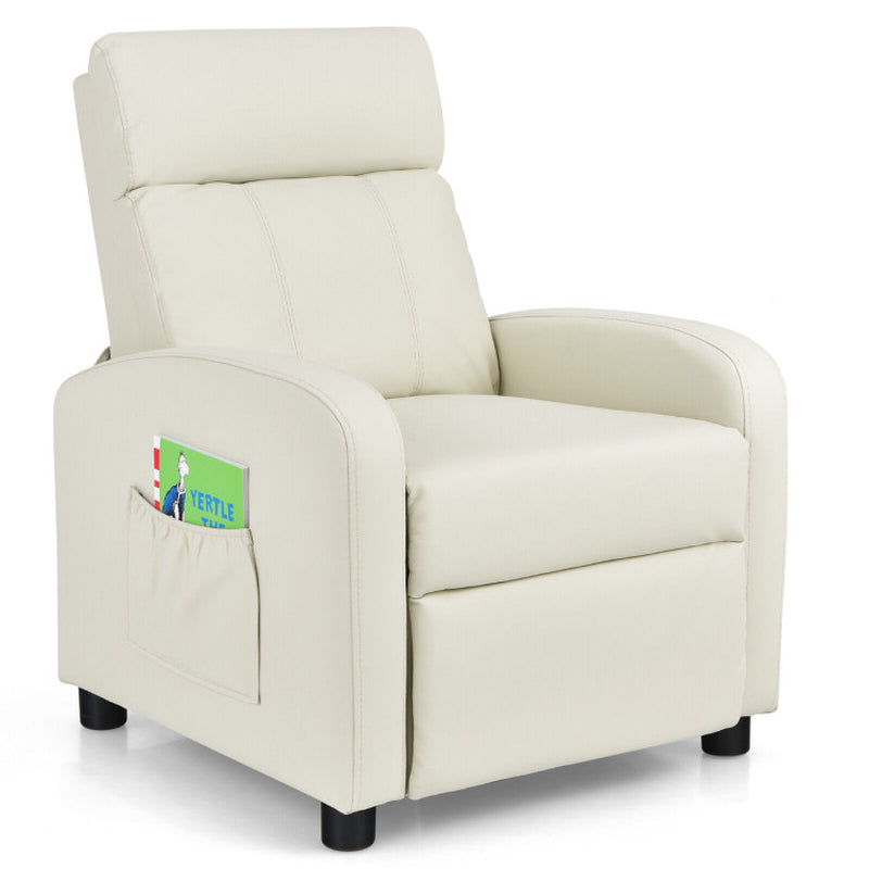 Ergonomic PU Leather Kids Recliner Sofa - Perfect Lounge Chair for Ages 3-12!