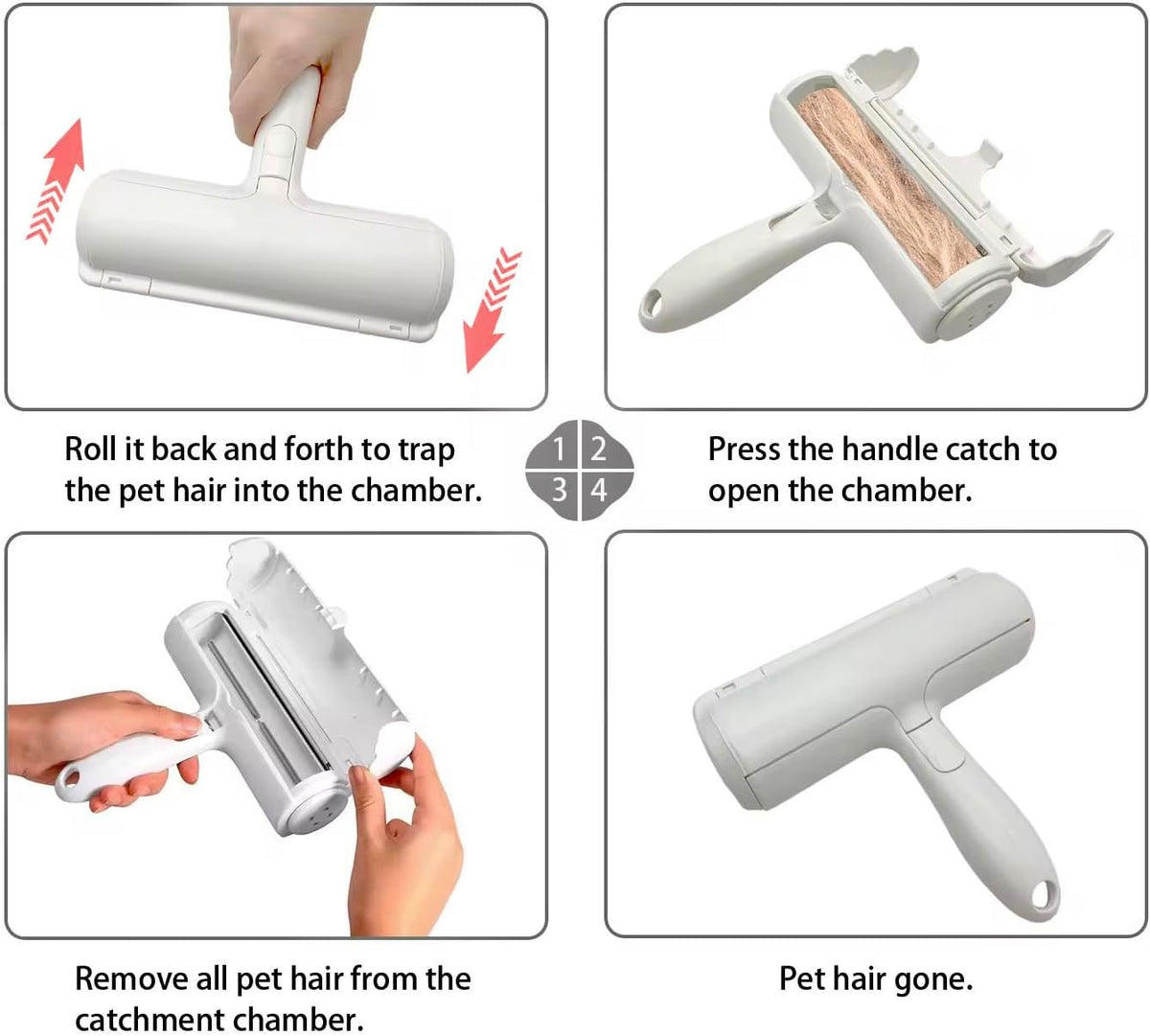Reusable Pet Hair Remover Roller for Couch, Car, Carpet and Bedding