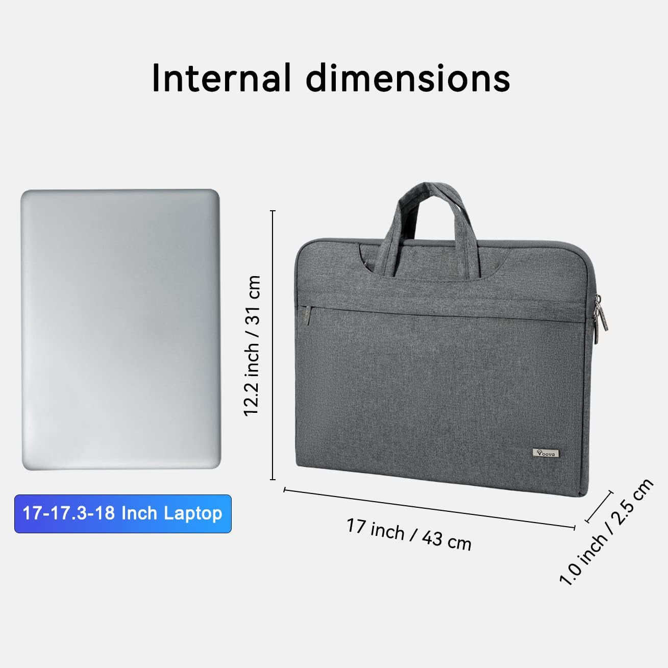 Water-Resistant Laptop Sleeve Bag with Shoulder Strap and Carry Handle