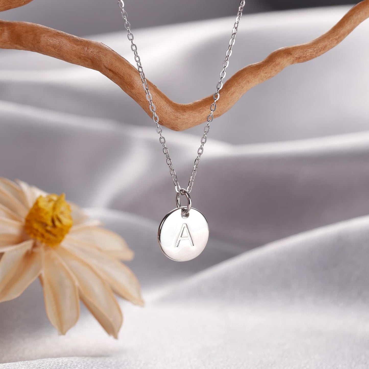 Personalized Disc Initial Necklace - 14K Gold Filled/Rose Gold/S925 Sterling Silver Jewelry Gift for Girls & Women